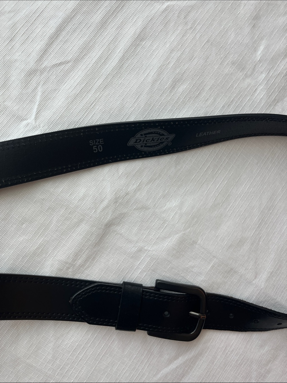 Dickies Black Leather Men's Belt with Metal Buckle